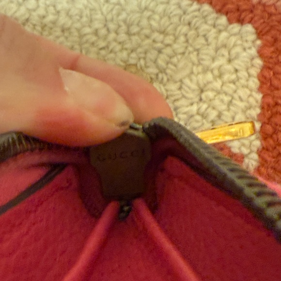 GUCCI Logo Wallet Coin Compartment Zip Around Leather Coin Purse- Pink - Picture 12 of 15